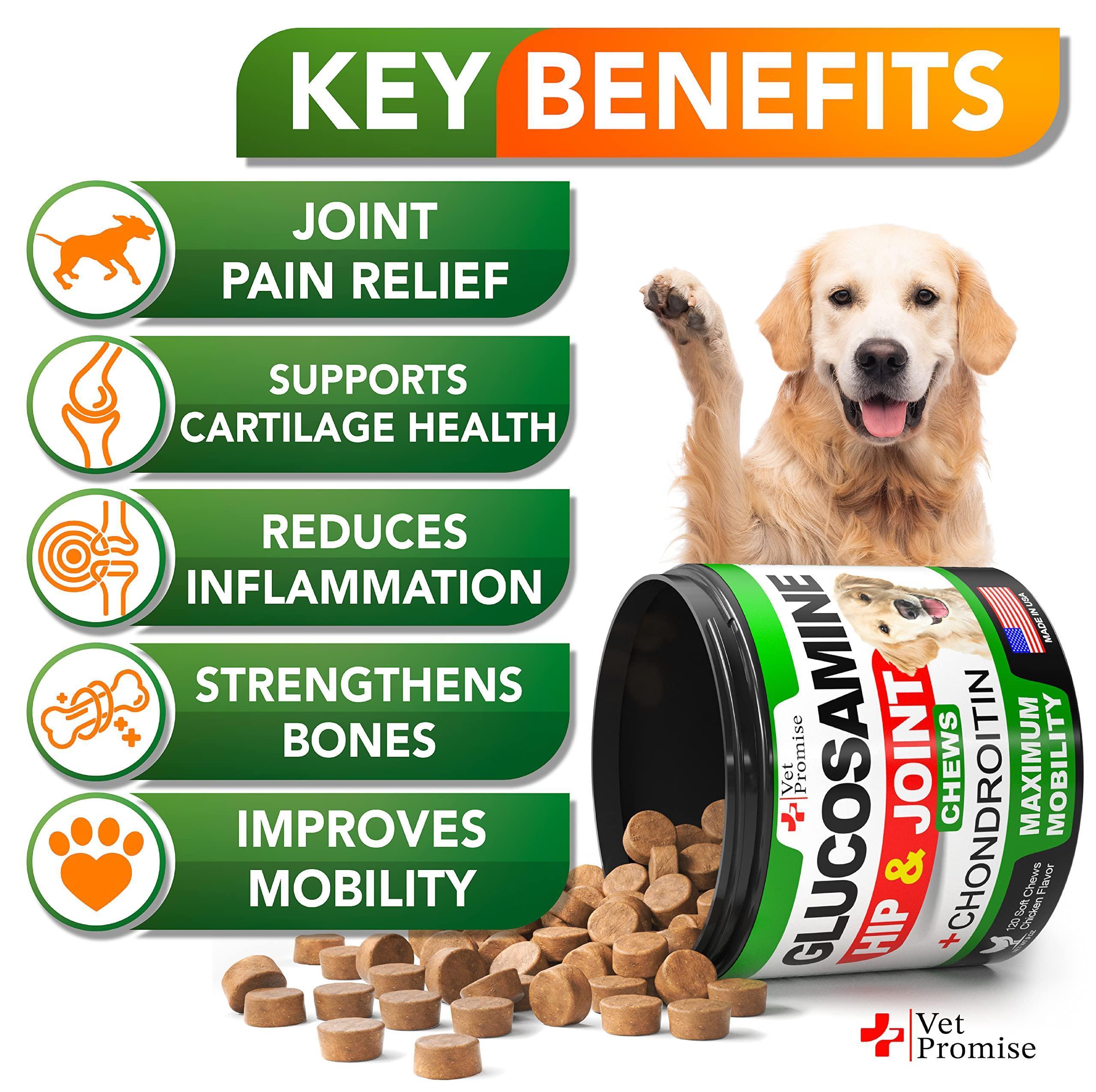 Glucosamine for Dogs Hip and Joint Supplement - 120 Chews